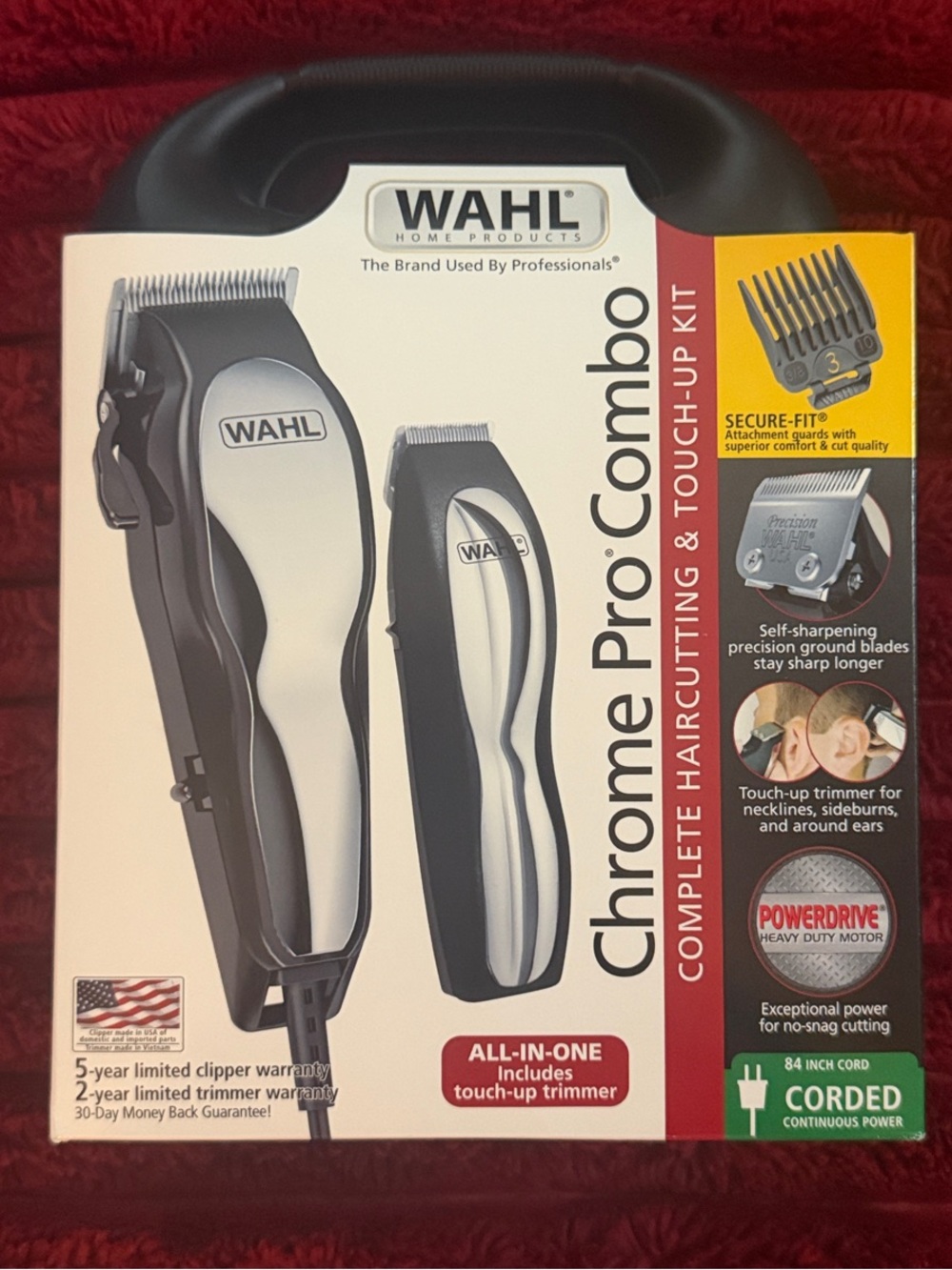 Wahl Chrome Pro Combo Haircutting & Touch-Up Kit - Silver, Black, Yellow